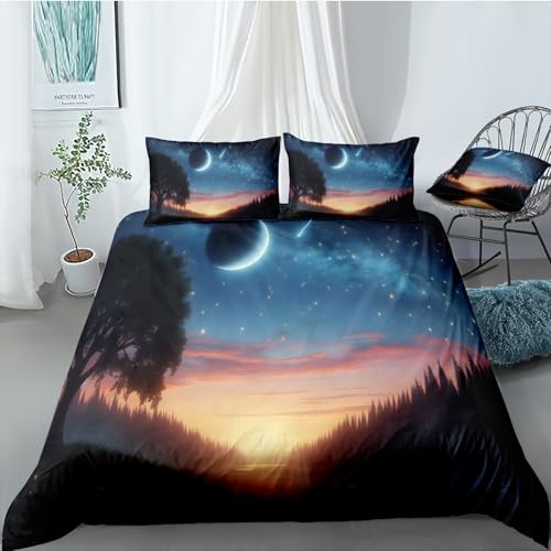 Housse de couette 240x260 arbre 3D réversible microfibre zippée - 4