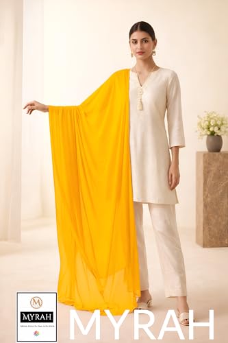 Image of MYRAH Chiffon Solid Casual Daily Use Dupatta For Women's & Girls Length - 2.50 Meter