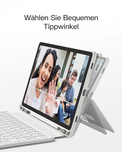 Teclado para Samsung Galaxy Tab S10 FE Inateck AceTouch giratorio horizontal y vertical QWERTZ 7