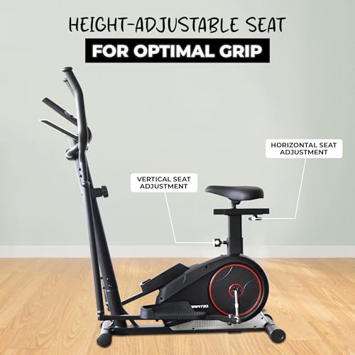 Image of Durafit91 Powerstride Elliptical Cross Trainer |7 Kg Flywheel | Max User Weight 130 Kg | 8 Levels Magnetic Adjustable Resistance| Adjustable Seat | LCD Display
