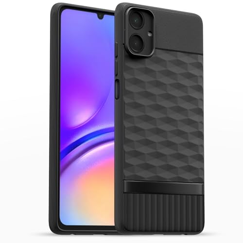 Image of Pikkme Back Cover for Samsung Galaxy M05 / A05 / F05 Camera Protection 3D Hexa Cube Design Silicone Protective Bumper Case (Black)