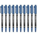 NUOBESTY 10 Stück Wasserfeste Tattoo Markierstifte 06mm 12mm Spitze Blau Multifunktionale Op und Augenbrauen Tattoo Stifte für Kosmetik und Medizinische Anwendungen