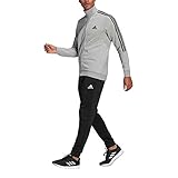 Adidas M 3s Ft TT TS GK9975 Tracksuit - Chandal para Hombre, Multicolor (Top: Medium Grey Heather/Black, Bottom: Black/White), E 186