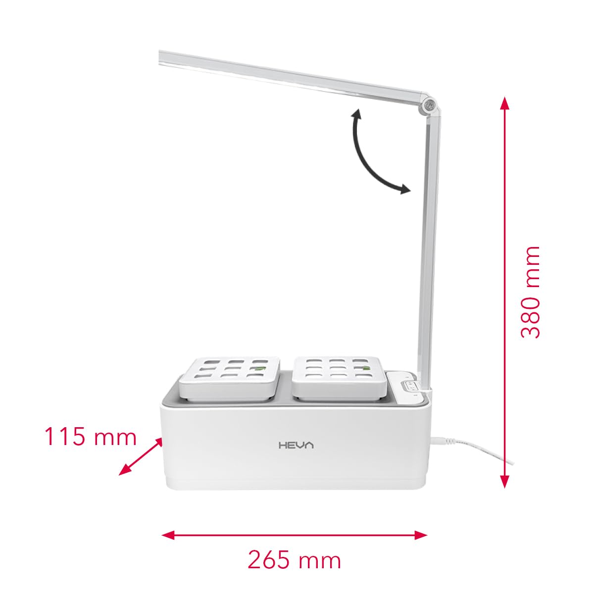 Eberg HEVA LIF Hydrokultur System, Indoor Garten mit LED Pflanzenlampe, 2 Pflanzplätze, 1 L Wassertank, Wasserstandssensor, Hydroponik Set, Weiß