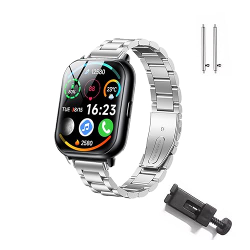 [SHANCHI] �y3�ʃ`�F�[���z koolep [2025] R8 1.95�C���`�X�}�[�g�E�H�b�` �p �����o���h 22mm ����3�ʃ`�F�[�����^���o���h �X�e�����X�� �i�m�Z���߂��� ���K�ȒʋC�� 9�w�������H �_�u���v�b�V���܂��݃o�b�N���t�� ��