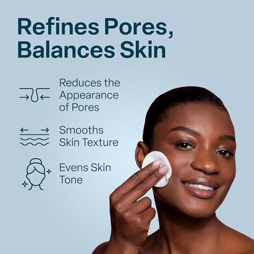 QRxLabs Pore Toner Pads for Exfoliation - Salicylic Acid and Niacinamide in a Witch Hazel Solution - Helps Reduce the Look of Enlarged Pores