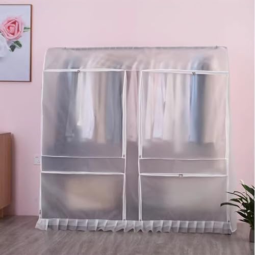 Funda para perchero, transpirable, a prueba de polvo, con cremallera, para colgar ropa de pie, altura de 1,5 m, longitud de 1 a 1,6 m
