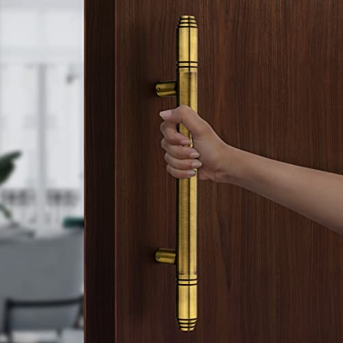Image of Plantex Heavy Duty Main Door Handle /14 Inch Door Handle for Main Door /Pull-Push Door Handle for Glass & Wooden Door - Pack of 1 (Brass Antique) - 3 Years Warranty