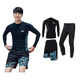 ラッシュガード メンズ 水着 長袖 サーフパンツ レギンス ３点セット フィットネス 男性 ビーチ 水泳 UVカット 吸汗速乾 水陸両用