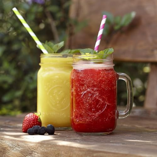 Iced Coffee Cups, Bubble Tea Beaker, Overnight Oats Mug, Home Made Glass Preserving Jar, Drinking Glass, 500 ml, Set of 2 - Image 4