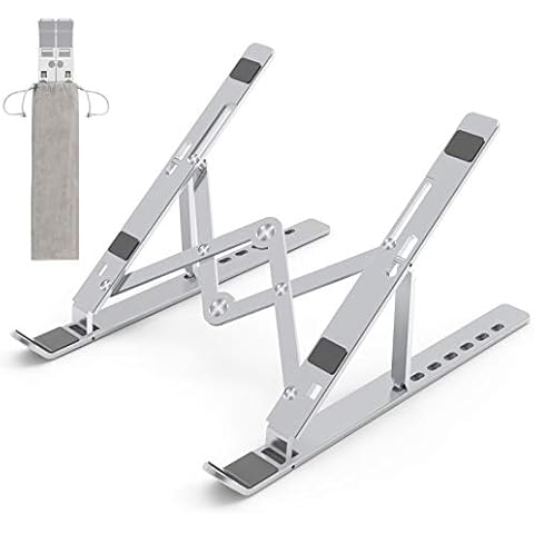 Laptop Ständer Laptop Stand, Faltbarer Aluminium Notebook Ständer, Höhenverstellbarer Laptopständer Belüftet Kühlung Laptop Halterung für MacBook Pro/Air, HP Cover