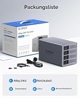 ORICO Aluminium-Gehäuse für 4 Festplatten, USB 3.0 zu SATA Externes HDD Dockingstation für 3,5 Zoll HDD Festplatten bis zu 22TB, Kompatibel mit MacOS und Windows (9848U3) – Ansicht 8