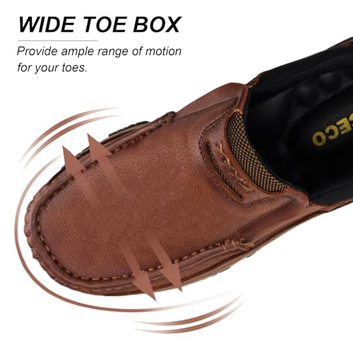 Mens Hands Free Slip On Leather Walking Outdoor Slip-Ins Loafers Work Hiking Causal Shoes4