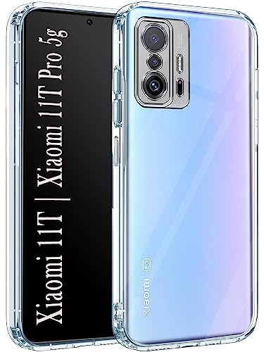 Image of Jkobi Back Cover for Xiaomi 11T | Xiaomi 11T Pro (Silicone Clear Shockproof Case with Camera Protection | Soft and Flexible | Transparent)