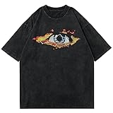 Picture of Vamtac Y2k Shirt Men Graphic T Shirts for Men Graphic Mens Oversized T Shirt Acid Wash Shirts Mens Black Tshirt