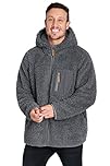 CityComfort Mens Fleece Hoodie, Fluffy Zip Up Fleece Jacket (Grey, L)