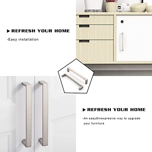 Image of 6 Pack 5 Inch Brushed Nickel Cabinet Pulls, Kitchen Hardware