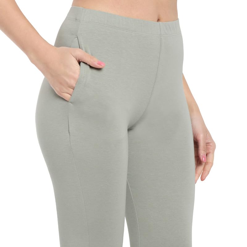 Image of ONE SKY Women Full Length Leggings | Cotton Modal Spandex Blend | High Waist Stretchable & Bio-Washed Fabric | Colour-Lock Technology | Comfortable Leggings for Women