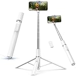 TELESIN 70" Phone Tripod Stand, Gravity-Activated Auto-Open Selfie Stick, Extendable Cell Phone Stand with Magnetic Bluetooth Remote, 360° Adjustable Travel Phone Tripod for iPhone/Android