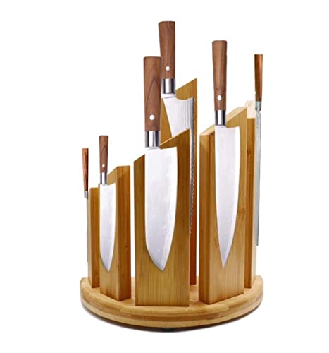 Tigrun Bloc Couteaux Range Couteaux Porte Couteaux Porte-Couteau Cuisine Fort Bloc De Couteau Magnétique en Bois Détient Support De Couteau Universel Support De Stockage D'outils Support Couteaux