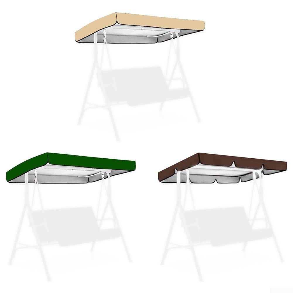 Elegante tettoia per dondolo a 3 posti, in tessuto Oxford impermeabile, ricambio per altalene da giardino, 195 x 125 cm, beige