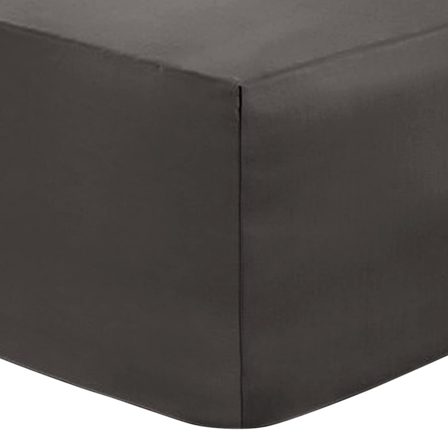 Divine Textiles Fitted Sheets 12'' / 30CM Deep Easy Care Non Iron Percale 18 Colours, 4 Ft Small Double - Grey