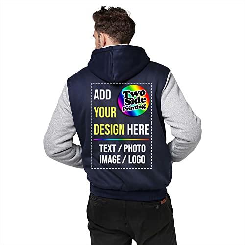 Custom Fleece Hooded Jacket Design Your Own 2 Side Print Front Back Thick Winter Warm Thermal Zip up Hoodie3