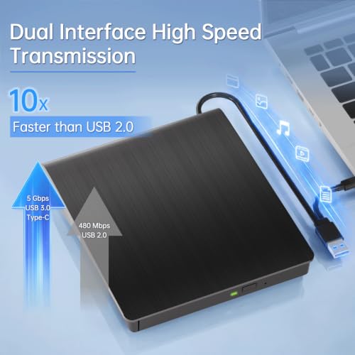 Image of Yaeonku Plug&Play External Blu-ray Drives for PC, Portable Blu Ray Burner