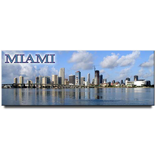 Imán de nevera panorámico Miami Skyline