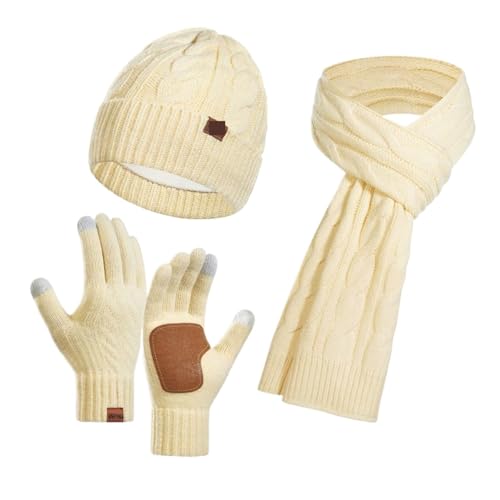 Ensemble d'hiver chaud bonnet écharpe gants doux pour adulte