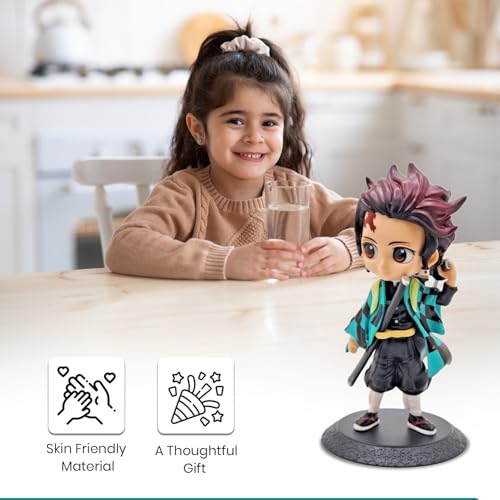 Image of Demon Slayer Kimetsu No Yaiba Tanjiro 6 inch Action Figure | Durable Lightweight PVC Anime Collectibles | Attractive Collectible Figurine for Home Decor, Office Desk & Study Table (Tanjiro)