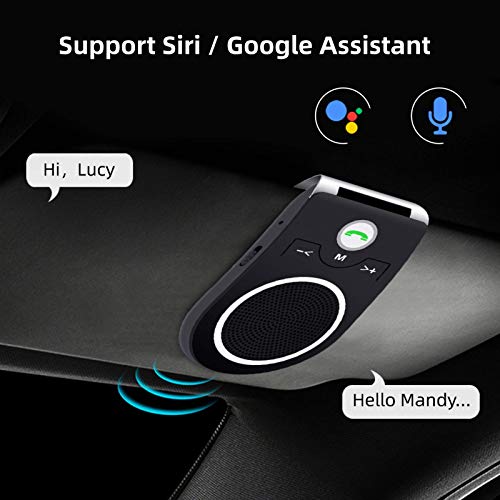 Aigital Bluetooth 5.0 Car Speaker Wireless in-Car Speakerphone Visor-Clip Bluetooth Handsfree Adapter, Upgraded Speaker System for HiFi Music and Clear Hands Free Calls, Designed for Safe Driving - Thumbnail 3