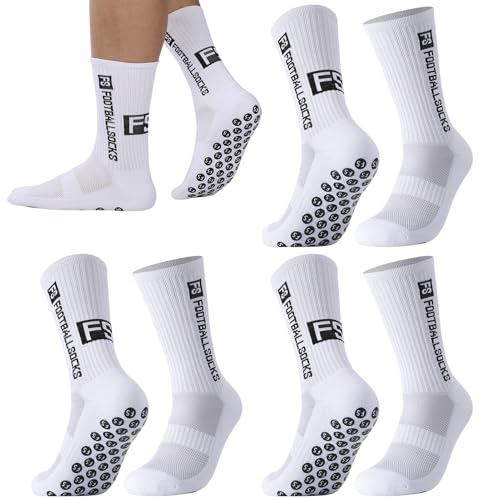 Utensilsto 3 Paare Fussball Socken Kinder Fußballsocken 35-39 Anti Rutsch Grip Jungen Fußball Socken Atmungsaktiv Rutschfeste Sportsocken für Kinder Fussball Basketball Laufen Rugby Tennis