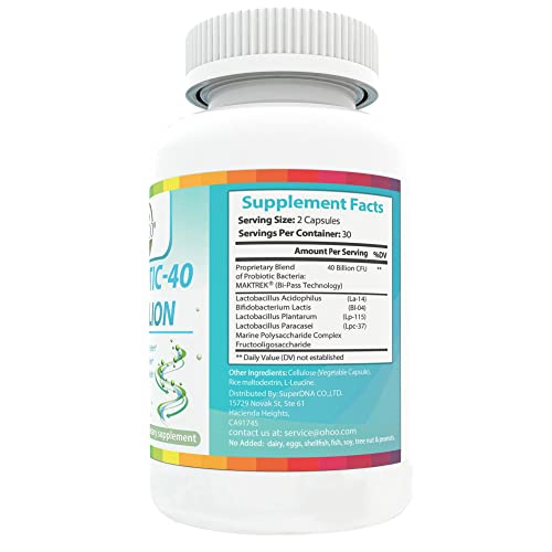 Ohoo Probiotics & Prebiotics For Women, 40 Billion Cfu, Support Digestive & Immune Health, Targeted Release Technology, Feminine Health, Dairy & Soy Free, 60 Vegan Capsules #TOP5