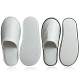 EQLEF 2 Par Pantuflas para Spa para Mujeres y Hombres, Zapatillas de Hotel de la Casa Blanca del Dedo del Pie Cerrado Zapatillas Hotel Desechables para Invitado del Partido