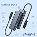 11-in-1 Surface Pro Docking Station, New Surface Dock 4K@60HZ HDMI, Surface Docking Station for Surface Pro 11/10/9/8/X/7/6/5/4/3, Surface Laptop 6/5/4/3/2/1, Surface Laptop Go 3/2/1, Surface Book