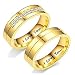 Anillos de compromiso a juego para parejas, anillos de compromiso de acero inoxidable con circonita cúbica I Love You, Cubic Zirconia