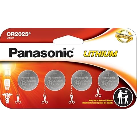 Panasonic CR2025 Lithium Coin Cell Batteries, 4 Pack Cover
