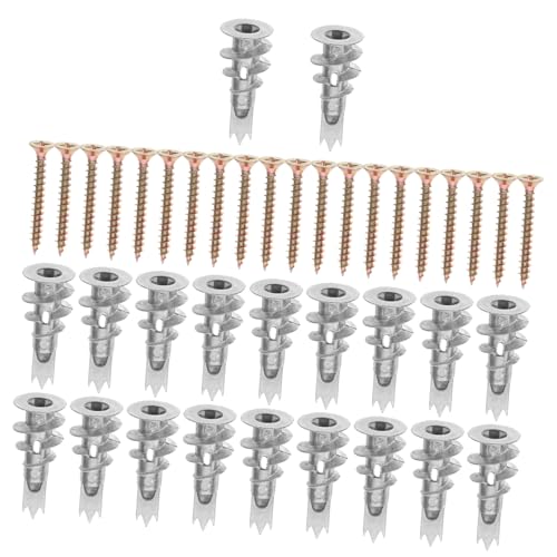 LAPYAPPE 20sets Tasselli Per Pareti Cave e Porte Cave Set Di Viti Autoperforanti Per Cartongesso e Tasselli Vite Con Design Avvitamento Vite Per Fissaggio Sicuro