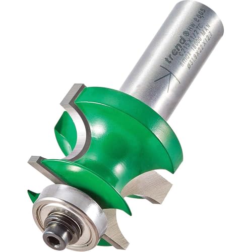 Trend CraftPro Bearing Guided Corner Bead Router Cutter, 1/2 Inch Shank, 31.9mm Cut Diameter & 22.5mm Cut Length, 7mm Radius, Tungsten Carbide Tipped, C215X1/2TC