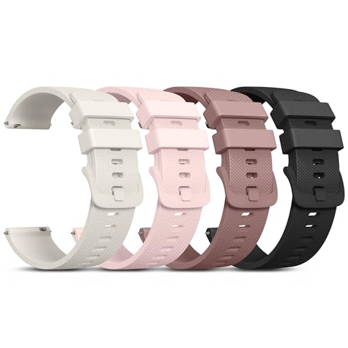 Vanjua 20mm Watch Bands Quick Release Replacement Wristband, 4 Pack Soft Silicone Waterproof Sport...