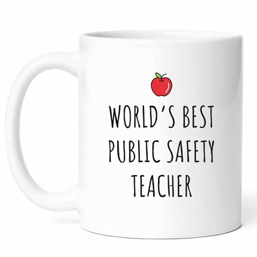 Best Public Safety Teacher Mug - Educator Coffee Cup - Classroom Leader Funny Gift From Colleagues - Emergency Response Tea Mugs - Training Cups - 11 Oz Ceramic Gifts For Instructors, Birthday, Him