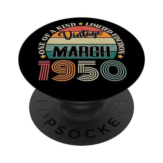 74 Años Vintage Marzo 1950 74 Cumpleaños Retro PopSockets PopGrip Intercambiable