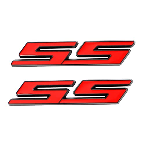 UpAuto 2 pcs SS Emblem Super Sport Badge 3D Metal SS Sticker
