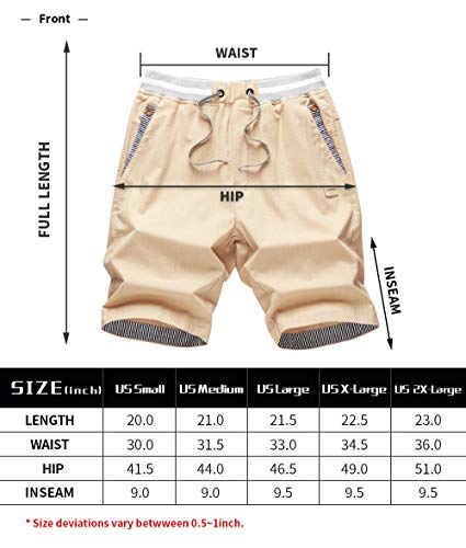 Ltifone Mens Shorts Casual Classic Fit Drawstring Summer Beach Shorts, Cotton With Elastic Waist And Pockets #TOP6