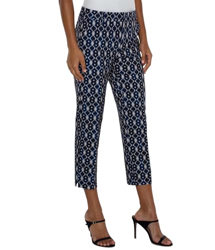 Liverpool Women's Kelsey Crop Mid-Rise Trouser with Slit Luxe Stretch Suiting 27"3