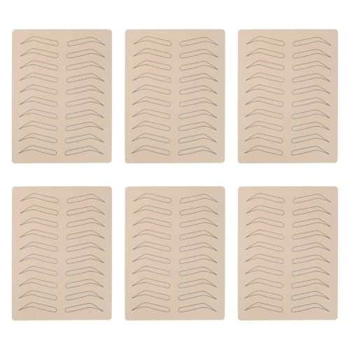 Yardwe Láminas de Tejido para Práctica de Micropigmentación Flexible sin Tinta, 6 Piezas de Goma Negra para Entrenamiento de Microblading y Maquillaje Facial