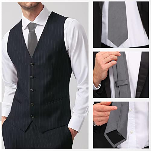 Image of Luckyvestir Mens Tie Solid Satin Neck Ties 3.15'' Formal Necktie for Wedding Business Christmas Father's Valentine's Day Gift