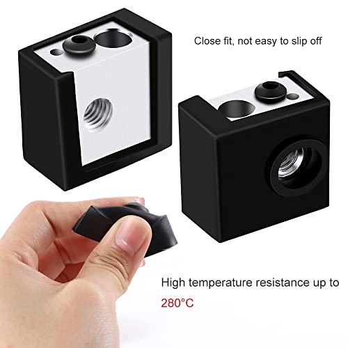 Creality Official 3D Printer Silicone Sock 3PCS 3D Printer Hotend Heater Block Cover Silicone Cover MK7/ 8/9 for Ender 3 Ender 3 Pro Ender 5 CR-10 10S S4 S5 Anet A8, (Black) - Image 2