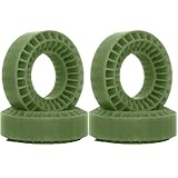 RC Crawlers Toys For Scx24 Ax24 For Fcx24 Fcx24m For Trx4m 1/18 1/24 4pcs 55mm Silicone Rubber Wheel Tires Insert Foam Rc Crawler Car Upgrade Parts(Green)